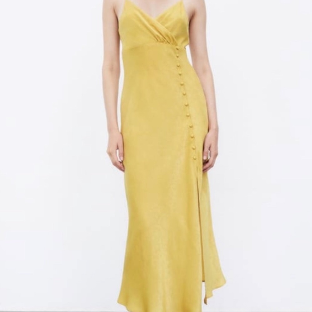 Zara Yellow Slip Dress